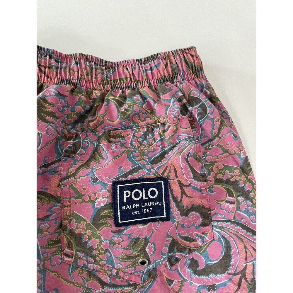 Ralph Lauren shorts swim trunks Polo Sport Pink Jungle Print Small Rare
